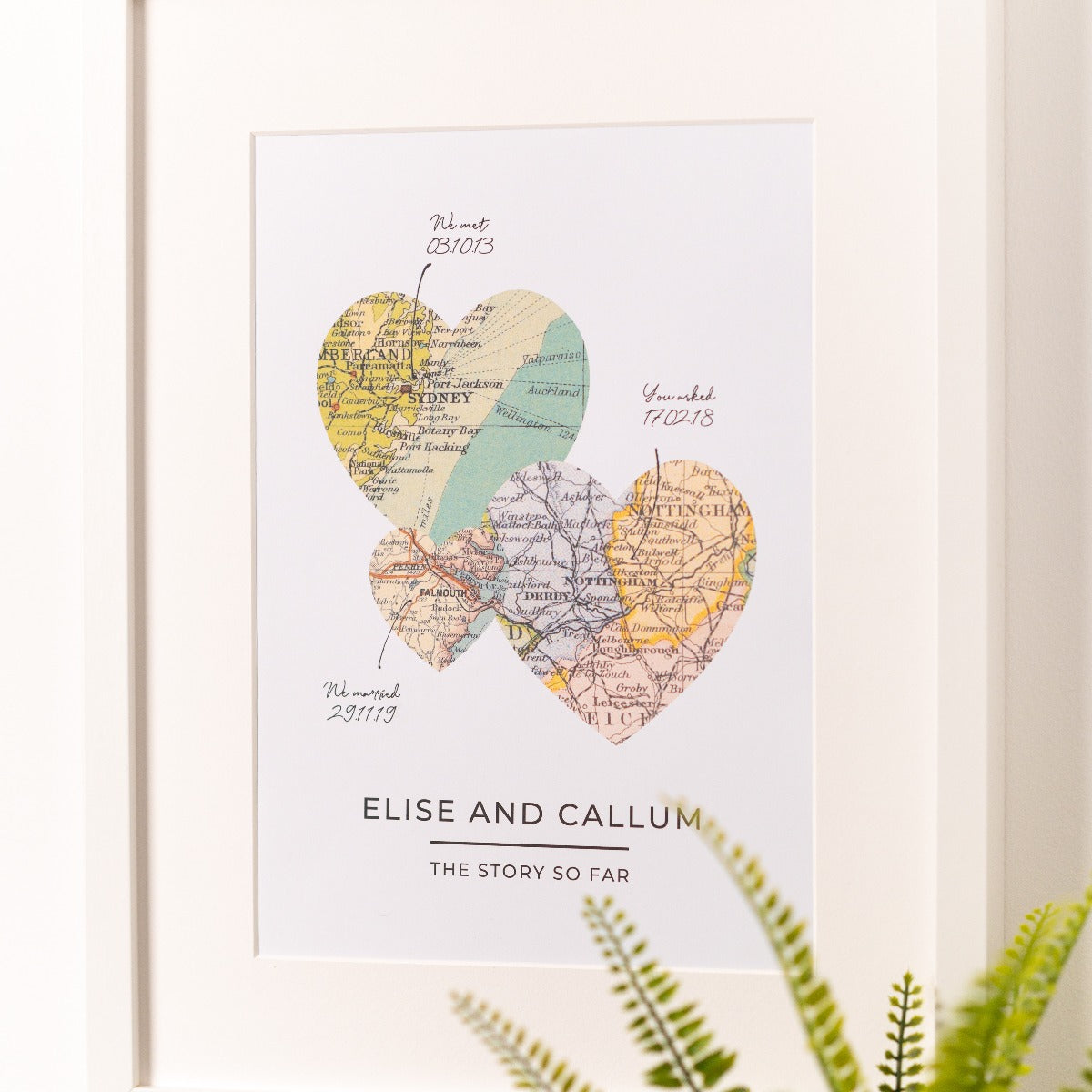 Personalised Wedding Map Picture