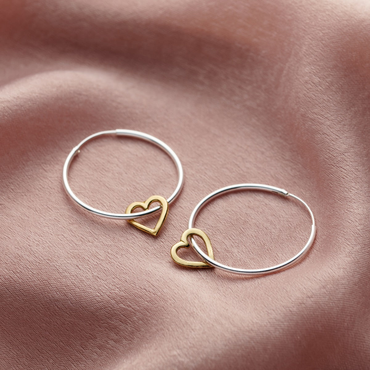 Micro Message Heart Hoop Earrings