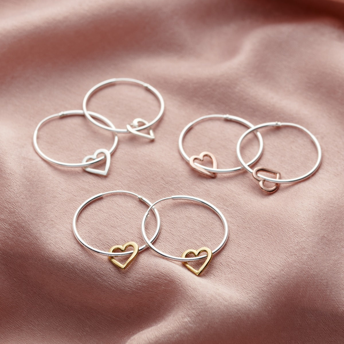 Micro Message Heart Hoop Earrings