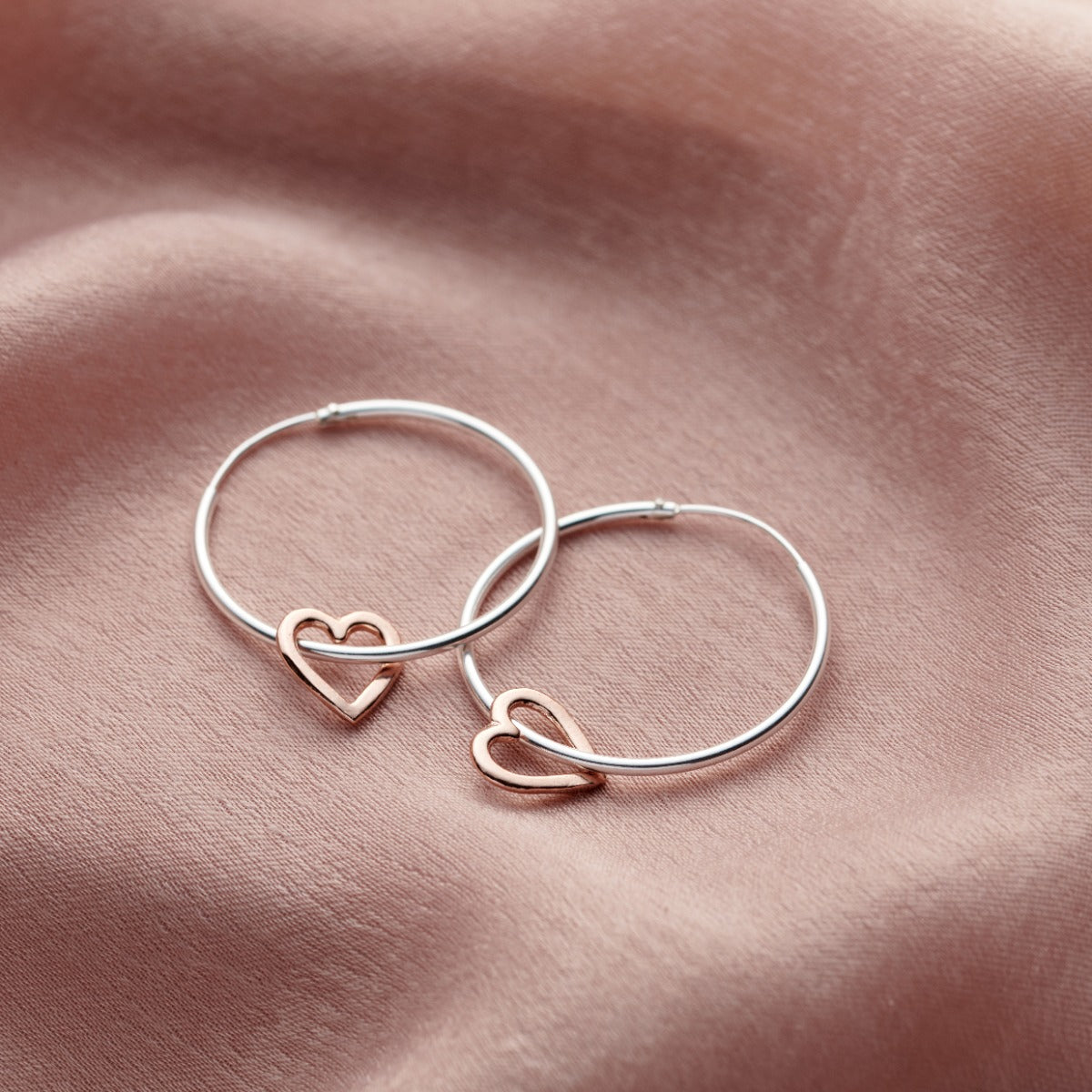 Micro Message Heart Hoop Earrings