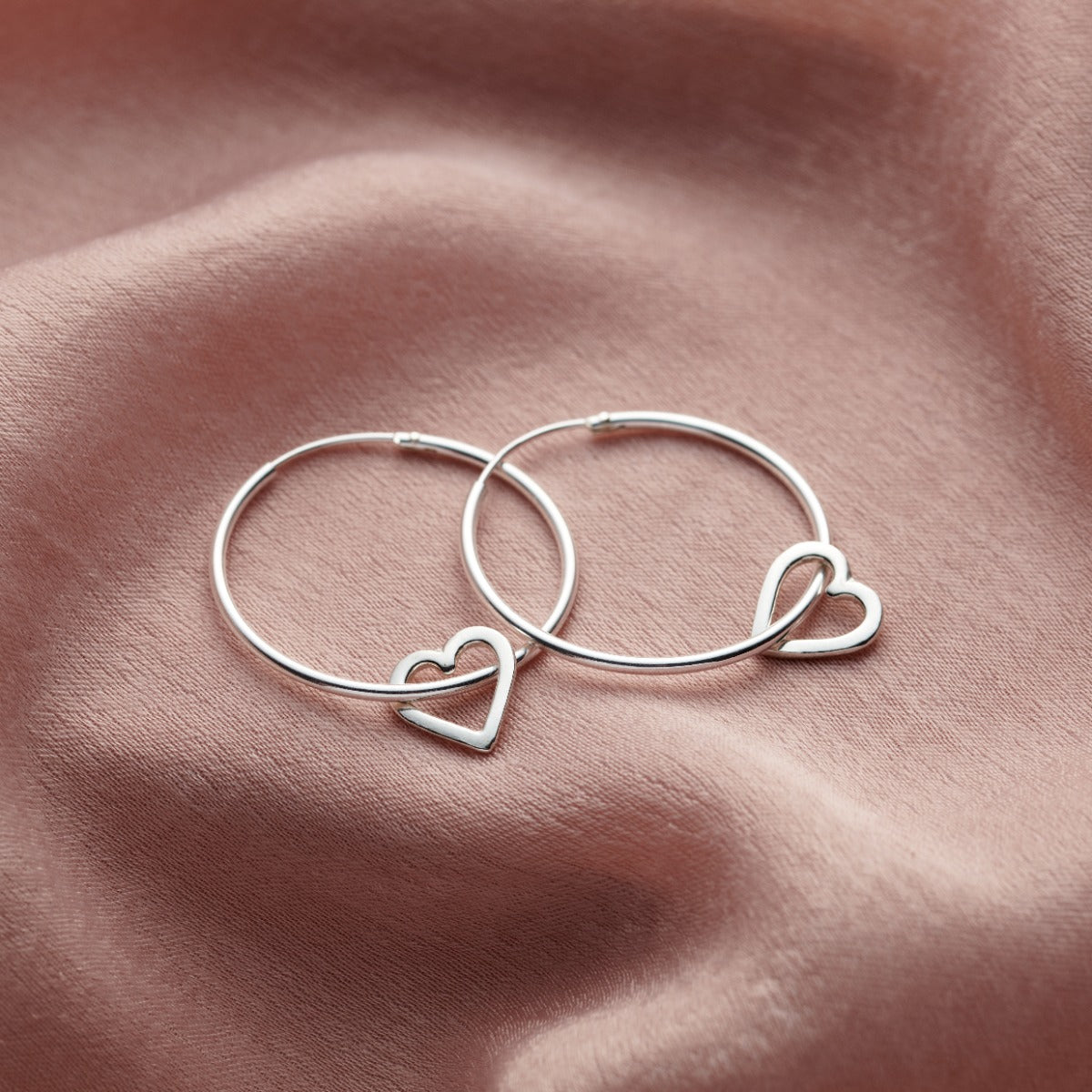 Micro Message Heart Hoop Earrings