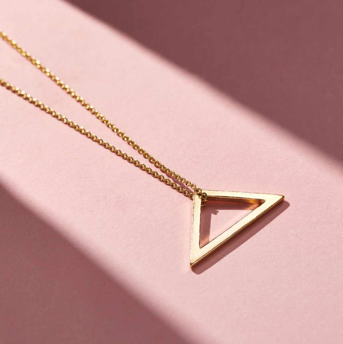 Personalised Geometric Open Triangle Necklace