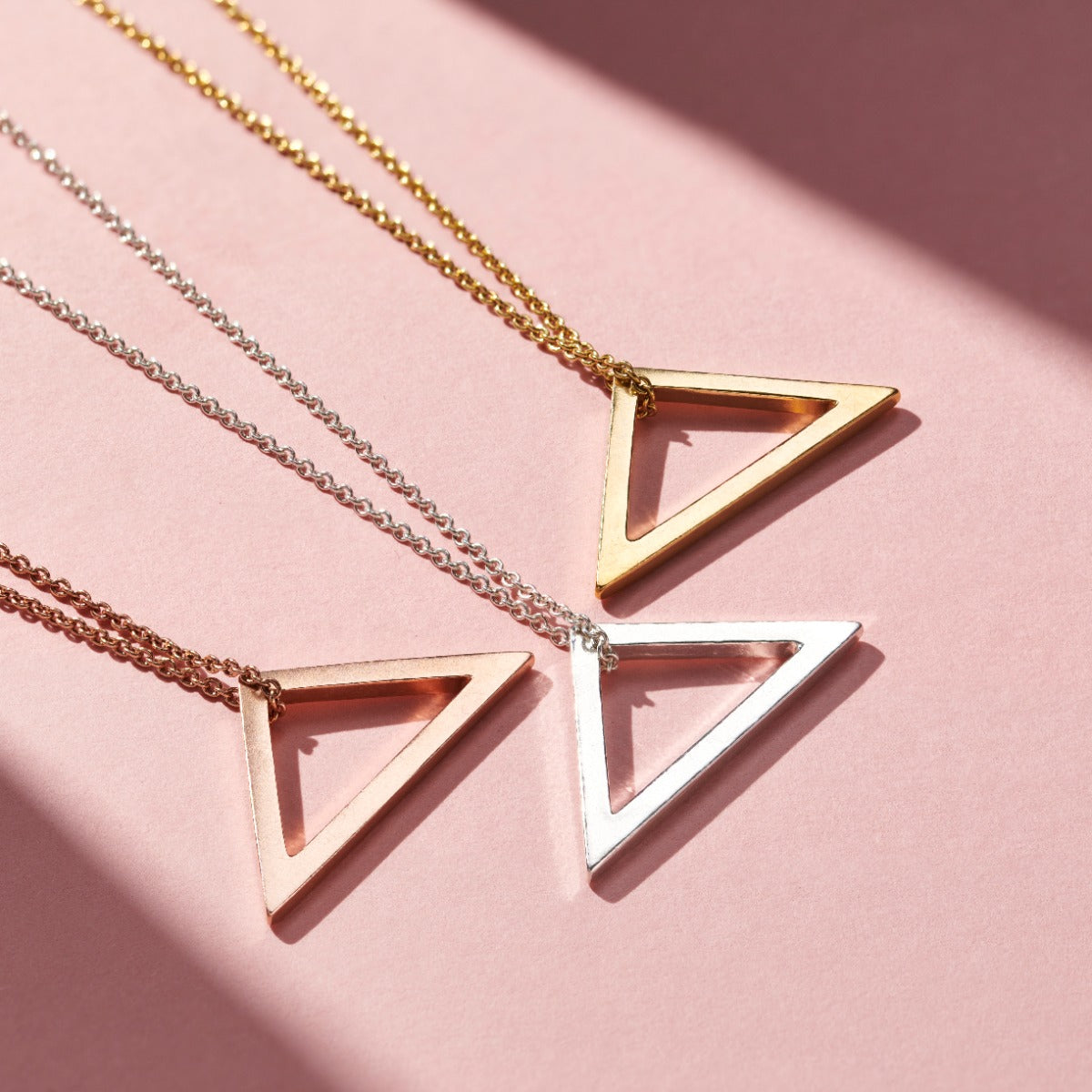 Personalised Geometric Open Triangle Necklace