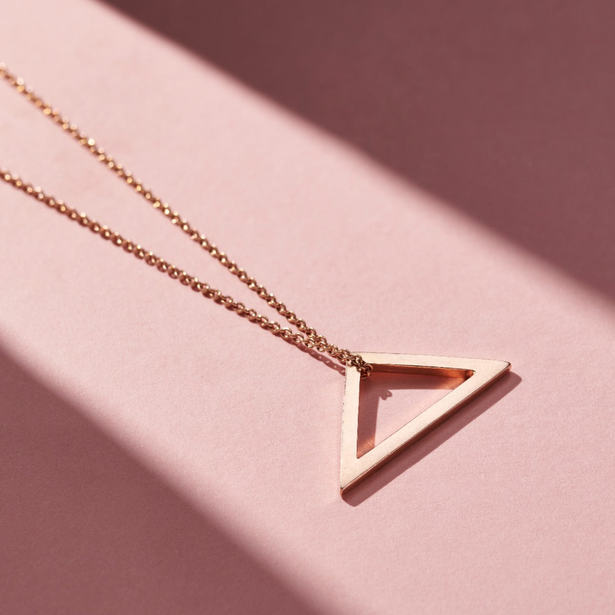 Personalised Geometric Open Triangle Necklace