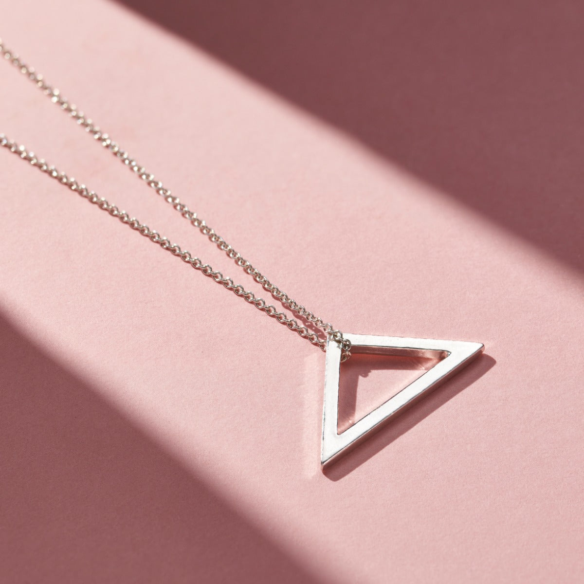 Personalised Geometric Open Triangle Necklace