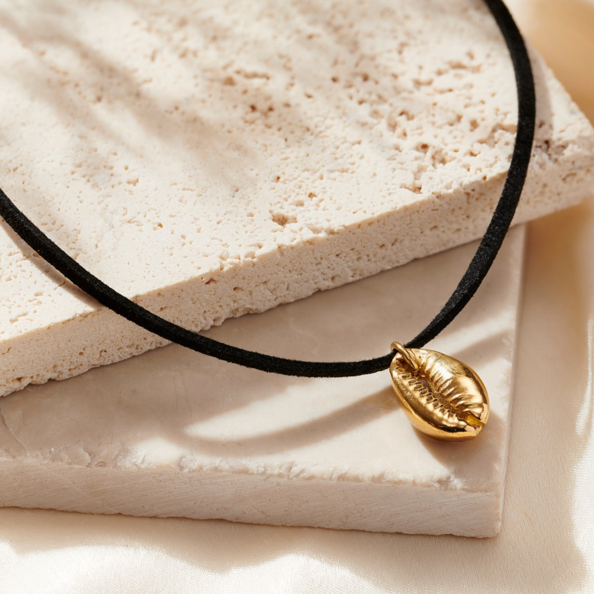 Cowrie Shell Leather Cord Necklace