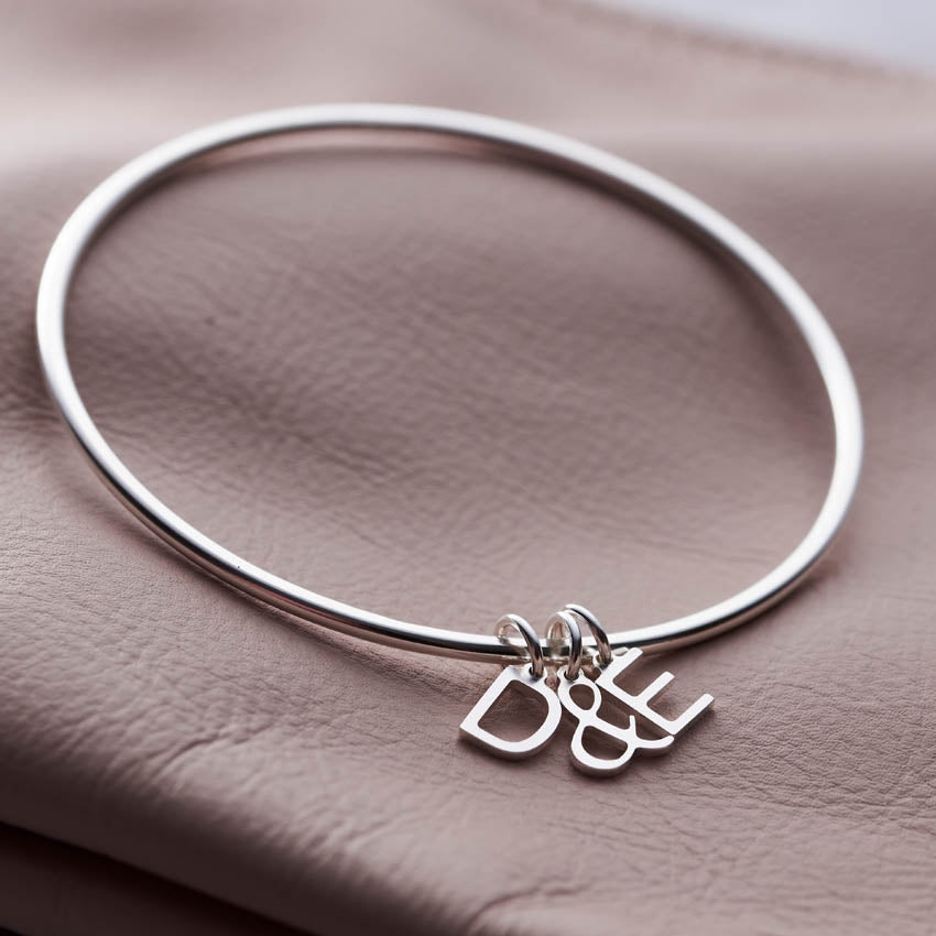 Personalised Letter Charm Bangle