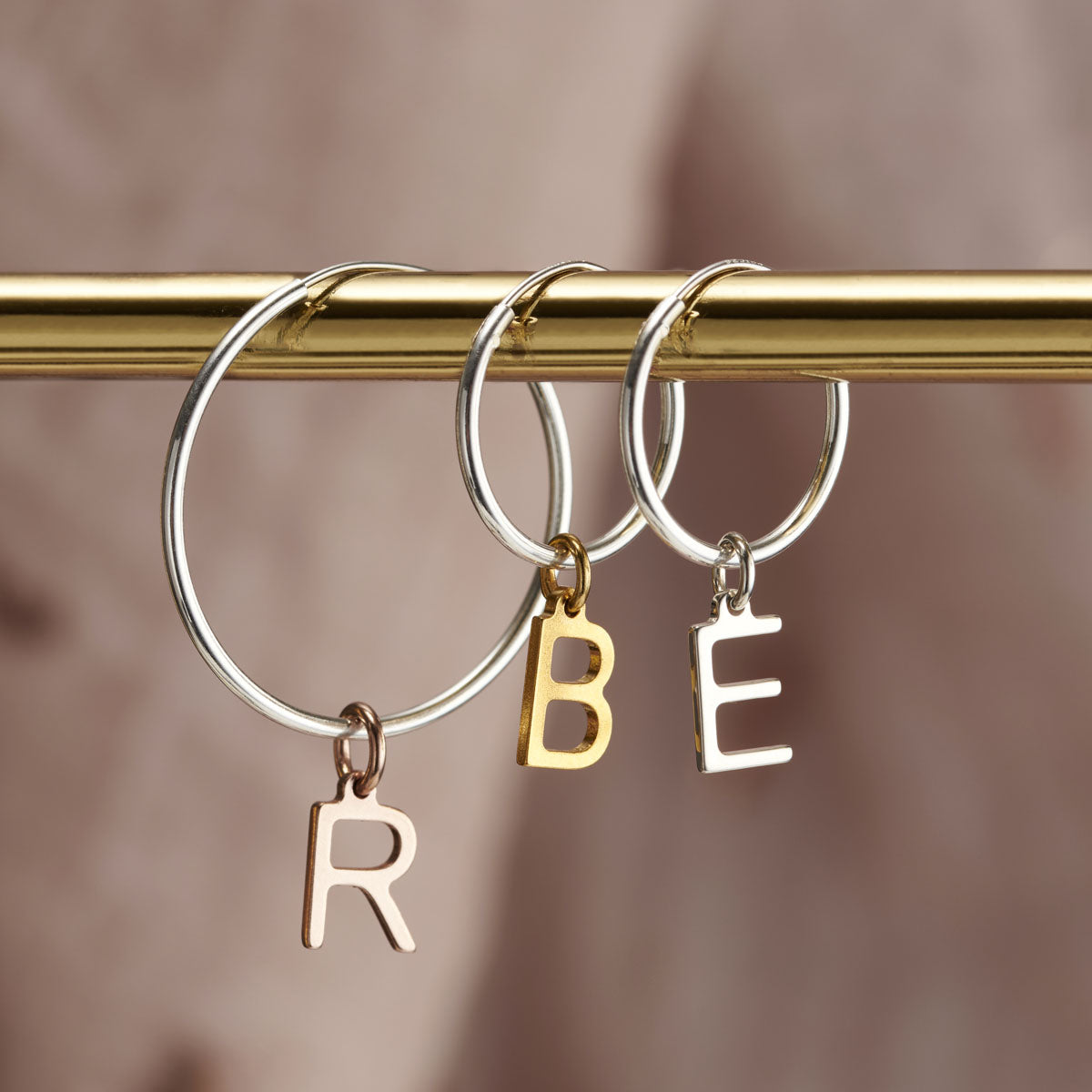 Letter Hoop Earrings