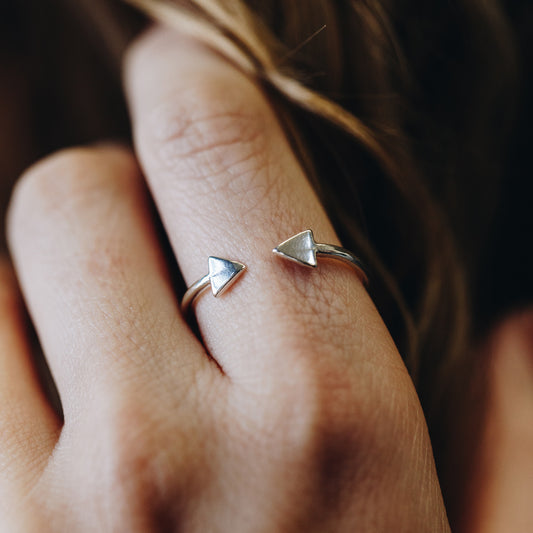 Personalised Luxe Triangle Open Ring