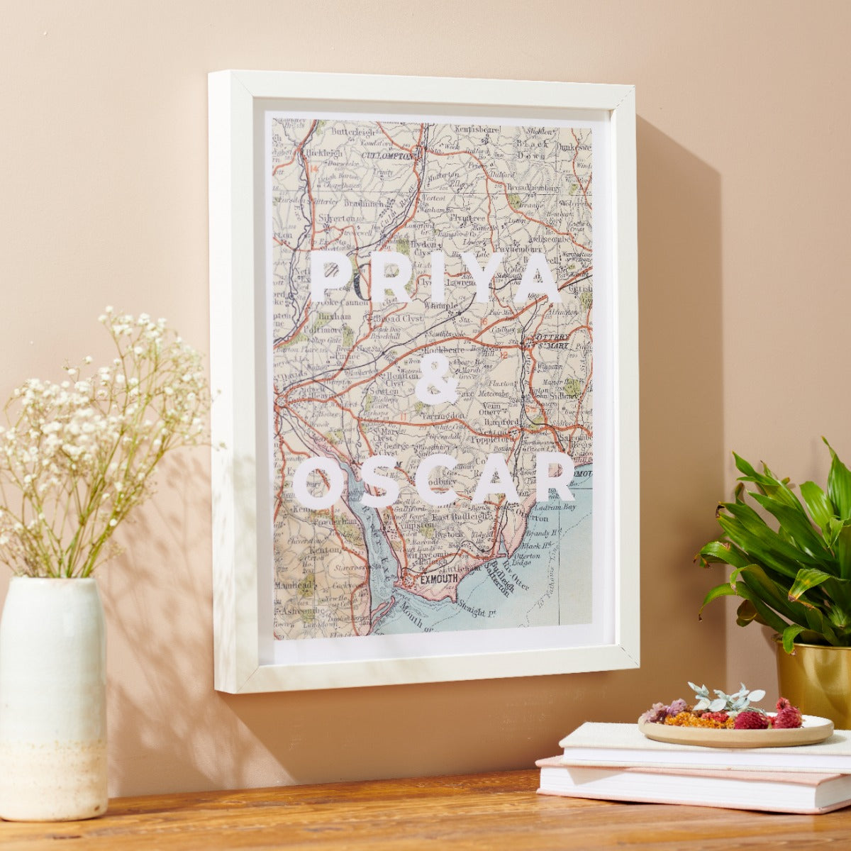 Personalised Vintage Map Special Location Framed Print