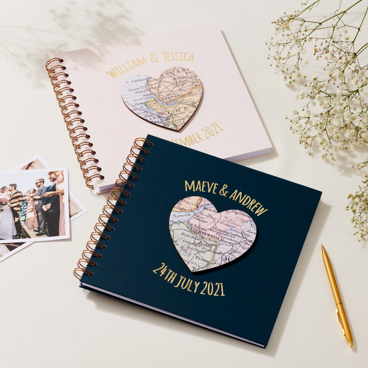 Personalised Vintage Map Wedding Photo Album