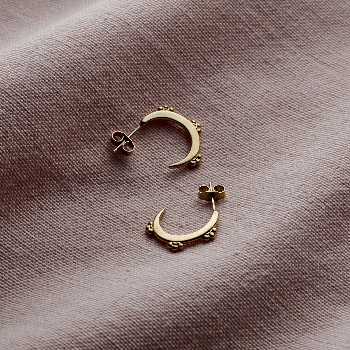 Crescent Crown Hoop Earrings