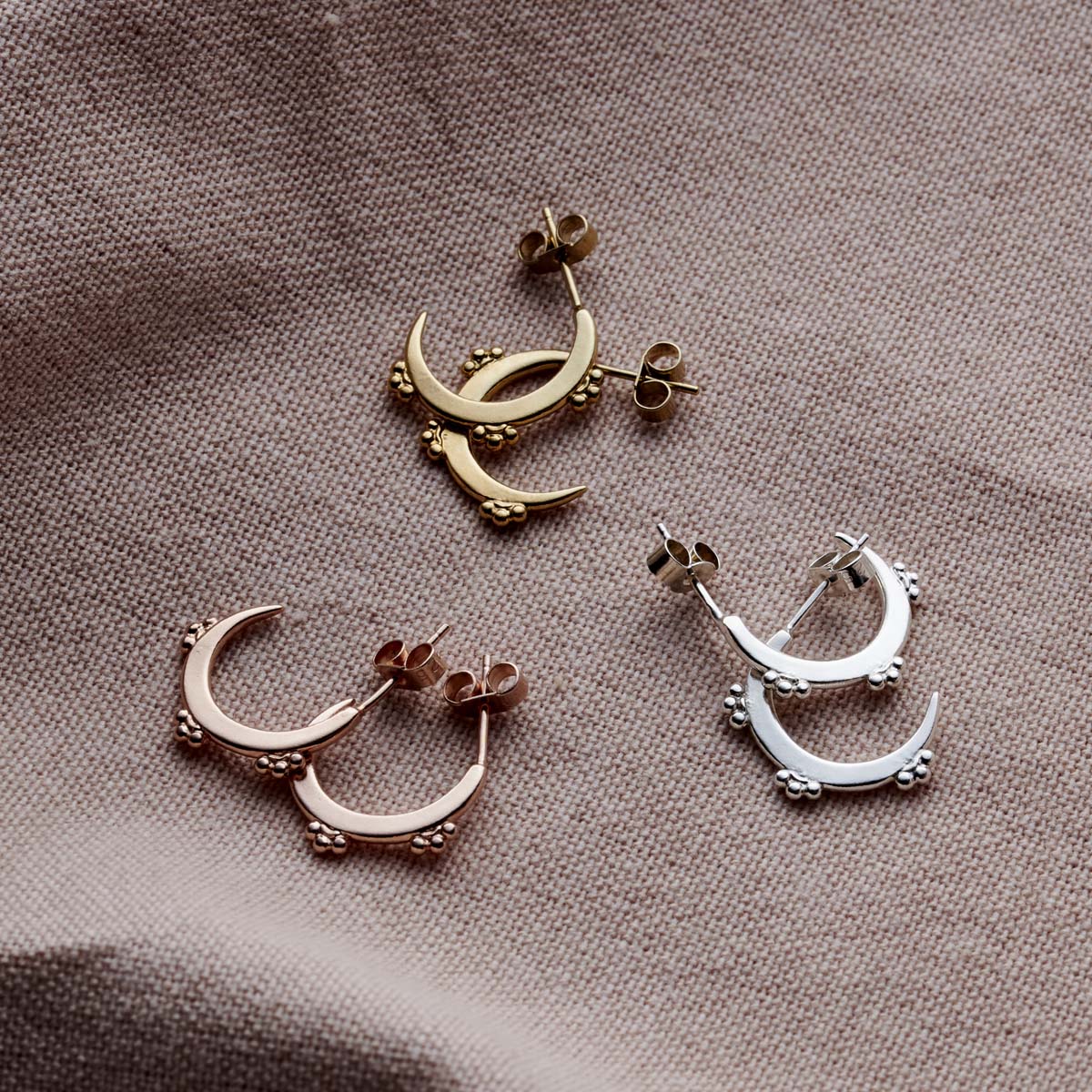 Crescent Crown Hoop Earrings