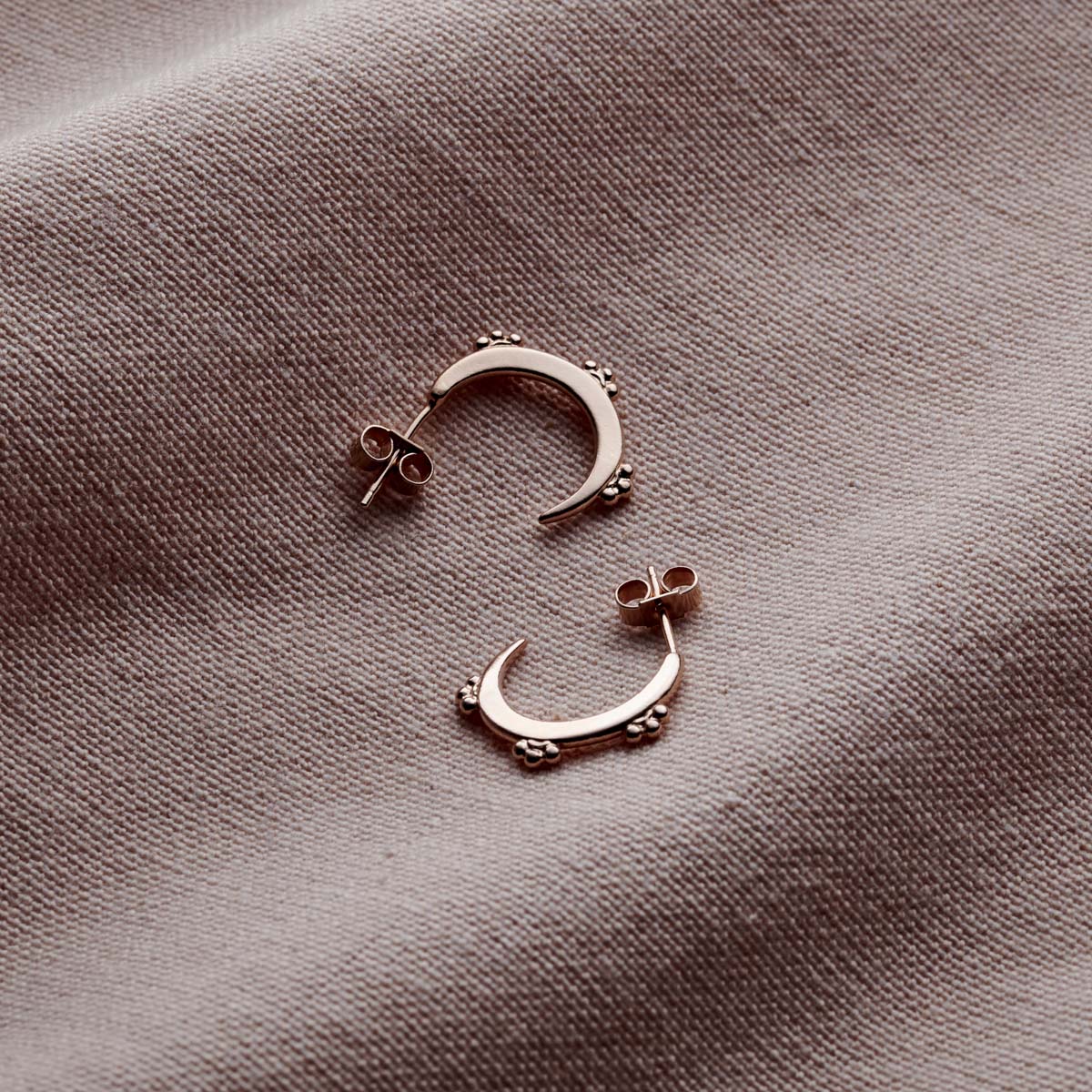 Crescent Crown Hoop Earrings