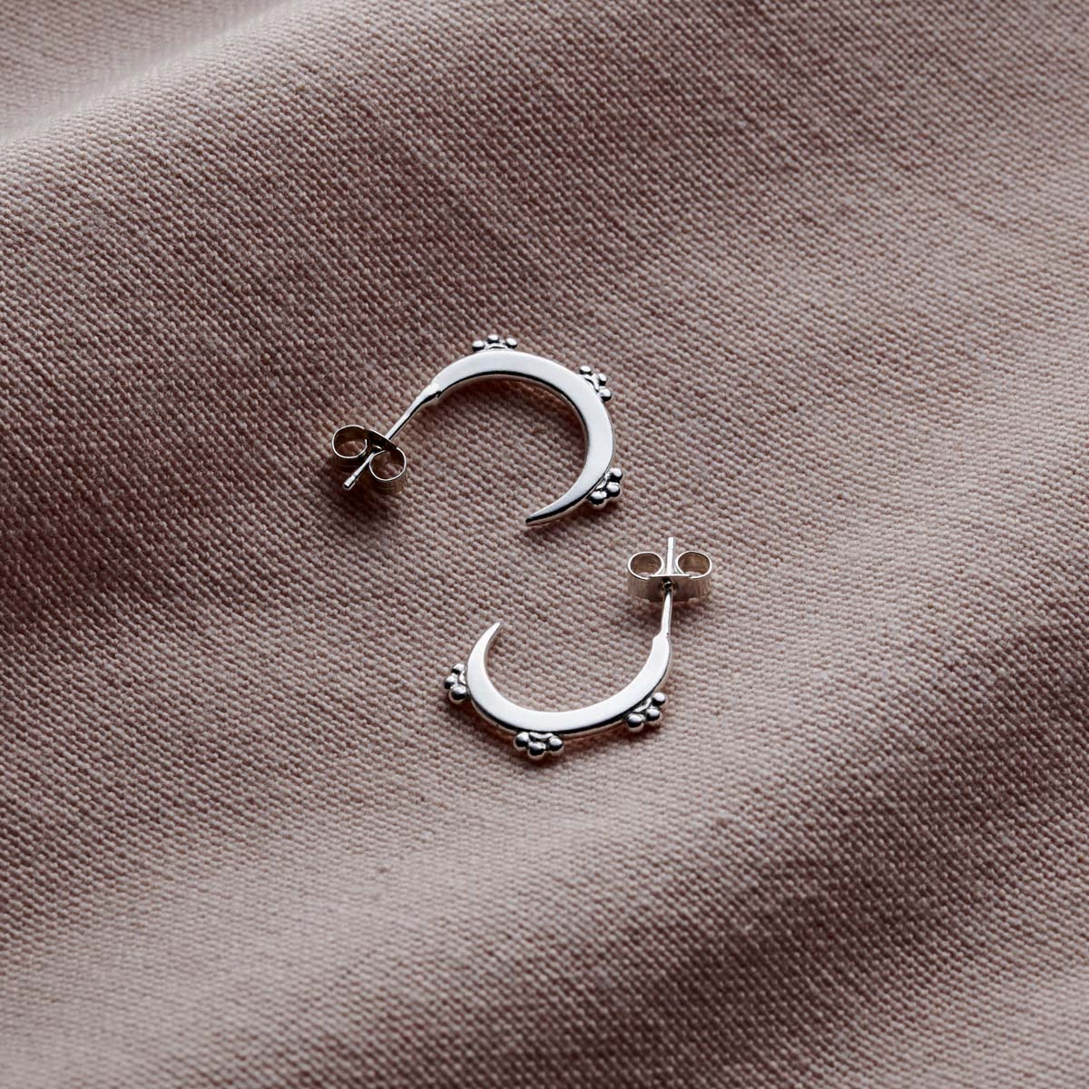 Crescent Crown Hoop Earrings