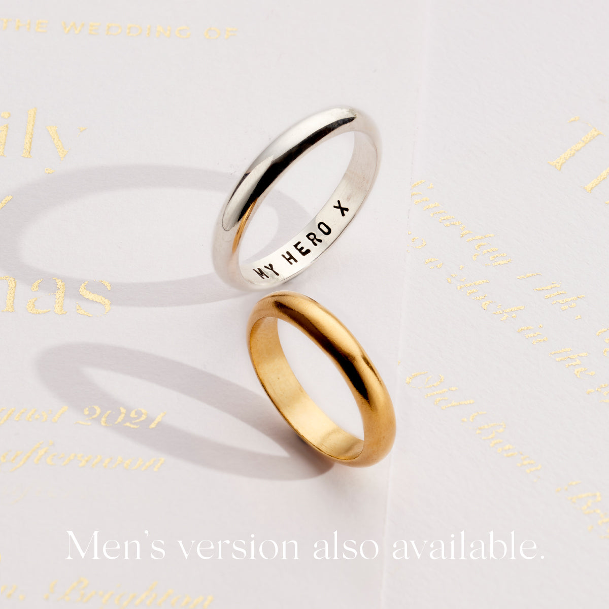 Personalised 9ct Gold Secret Script Wedding Ring