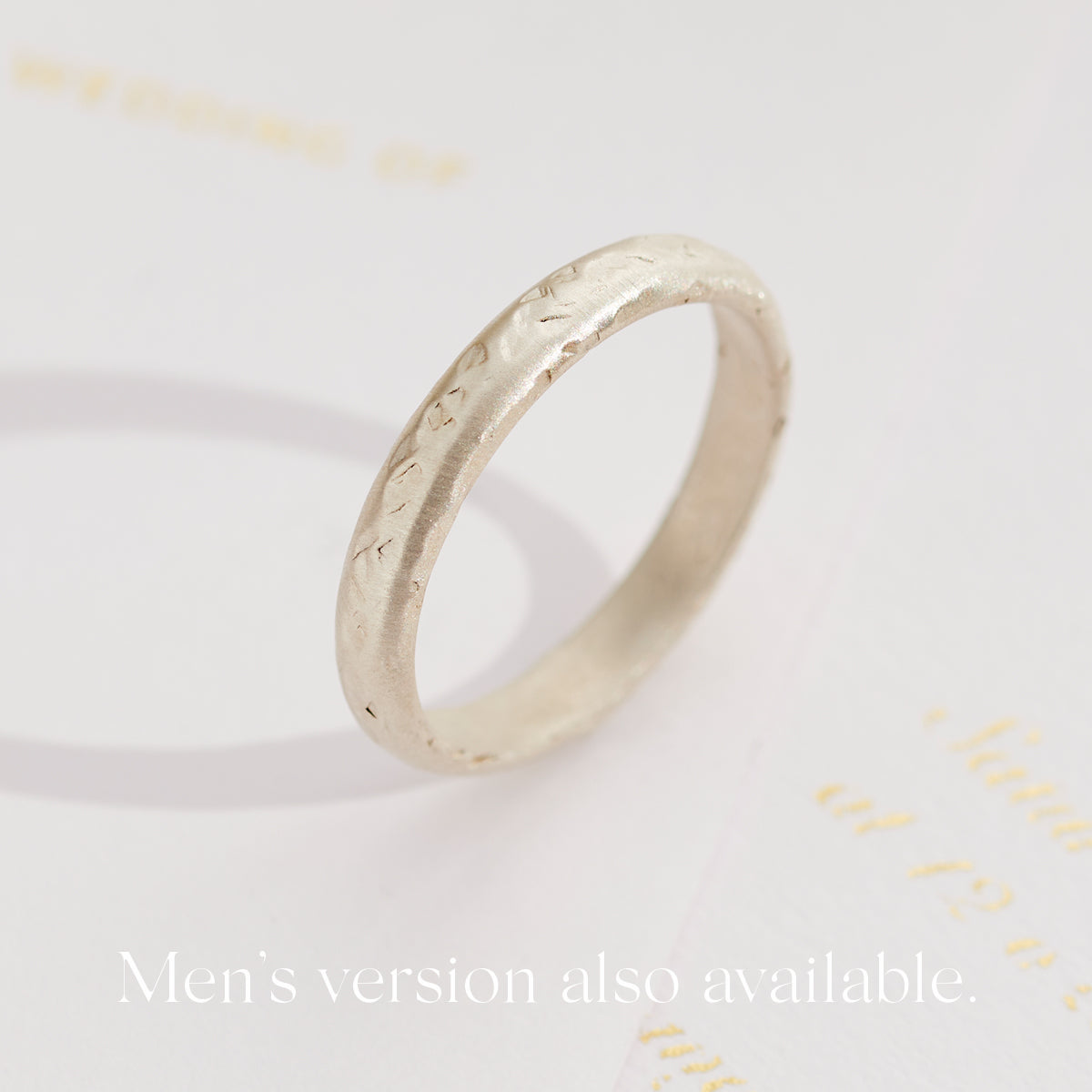 Personalised 9ct Gold Textured Wedding Band