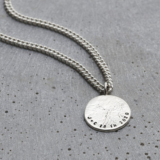 Personalised Men's Molten Disc Necklace