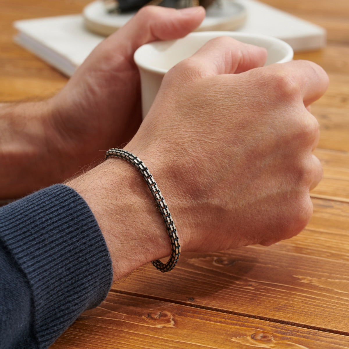 Men's Silver Box Chain Bracelet