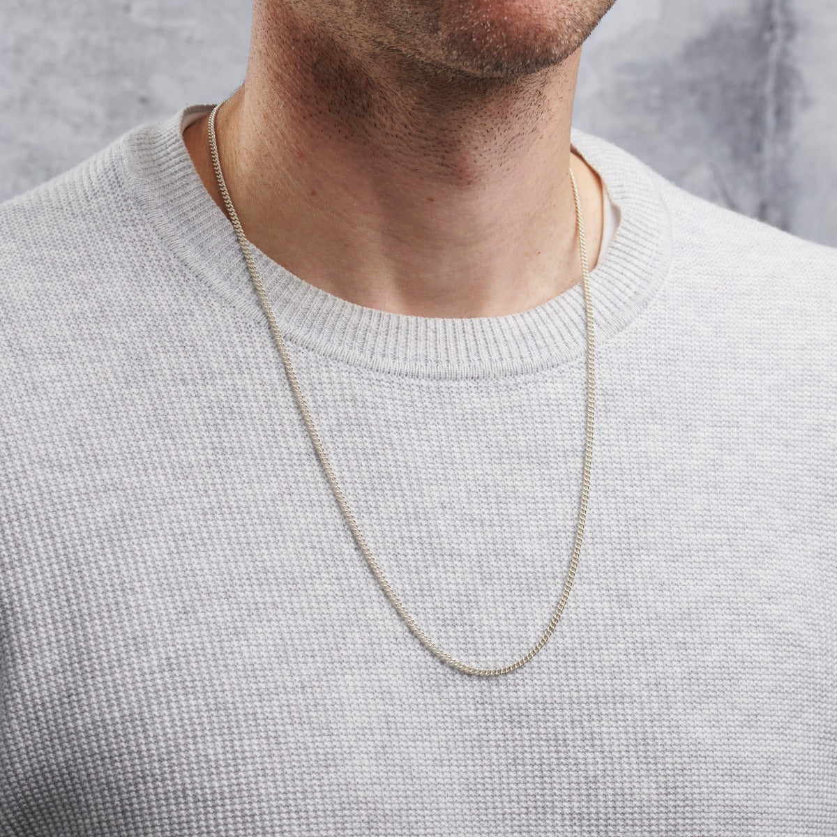 Men's Sterling Silver Curb Chain Necklace