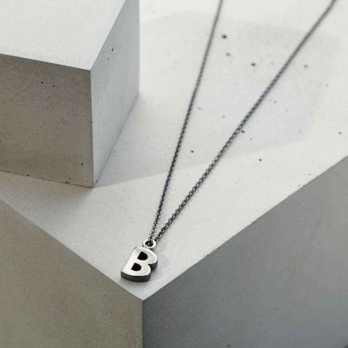 Men's Silver Initial Necklace