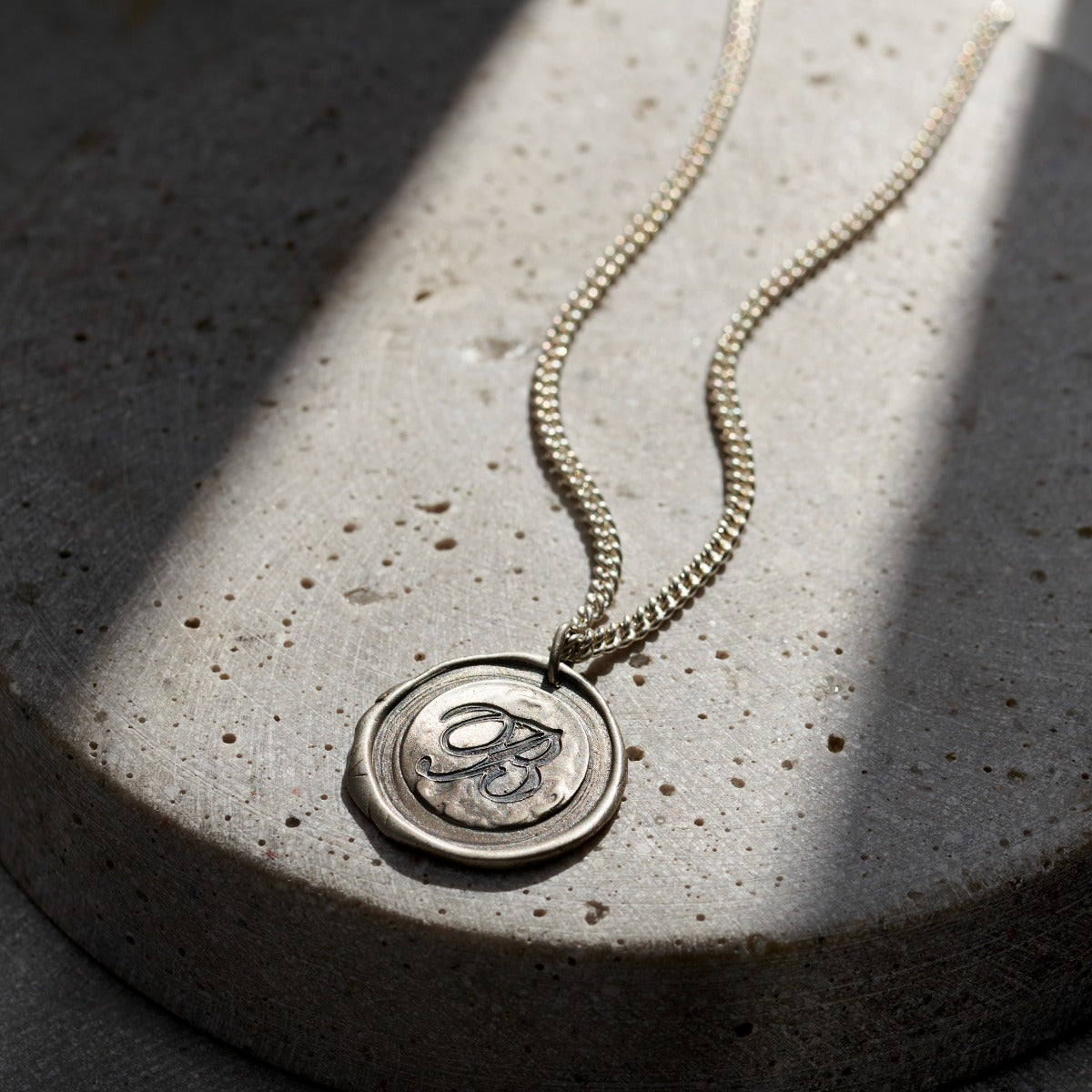 Men's Initial Wax Seal Necklace