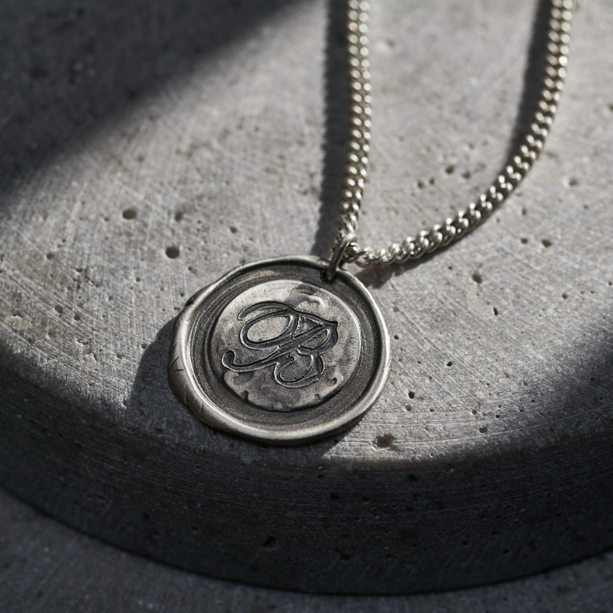 Men's Initial Wax Seal Necklace