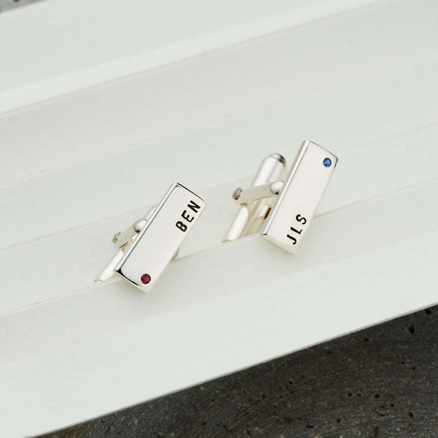 Personalised Birthstone Cufflinks