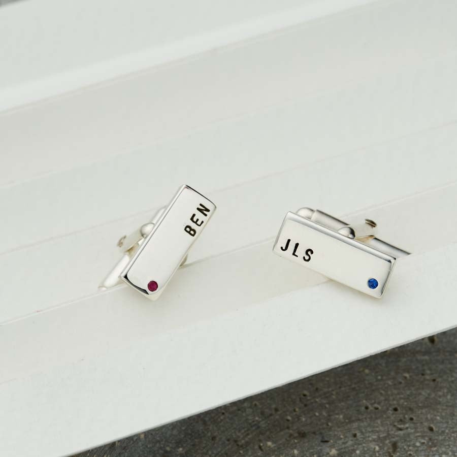 Personalised Birthstone Cufflinks