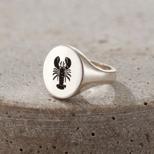 Men's Lobster Signet Ring