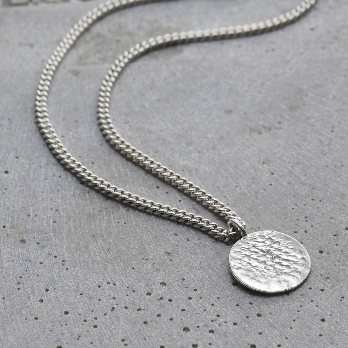 Personalised Men's Molten Disc Necklace