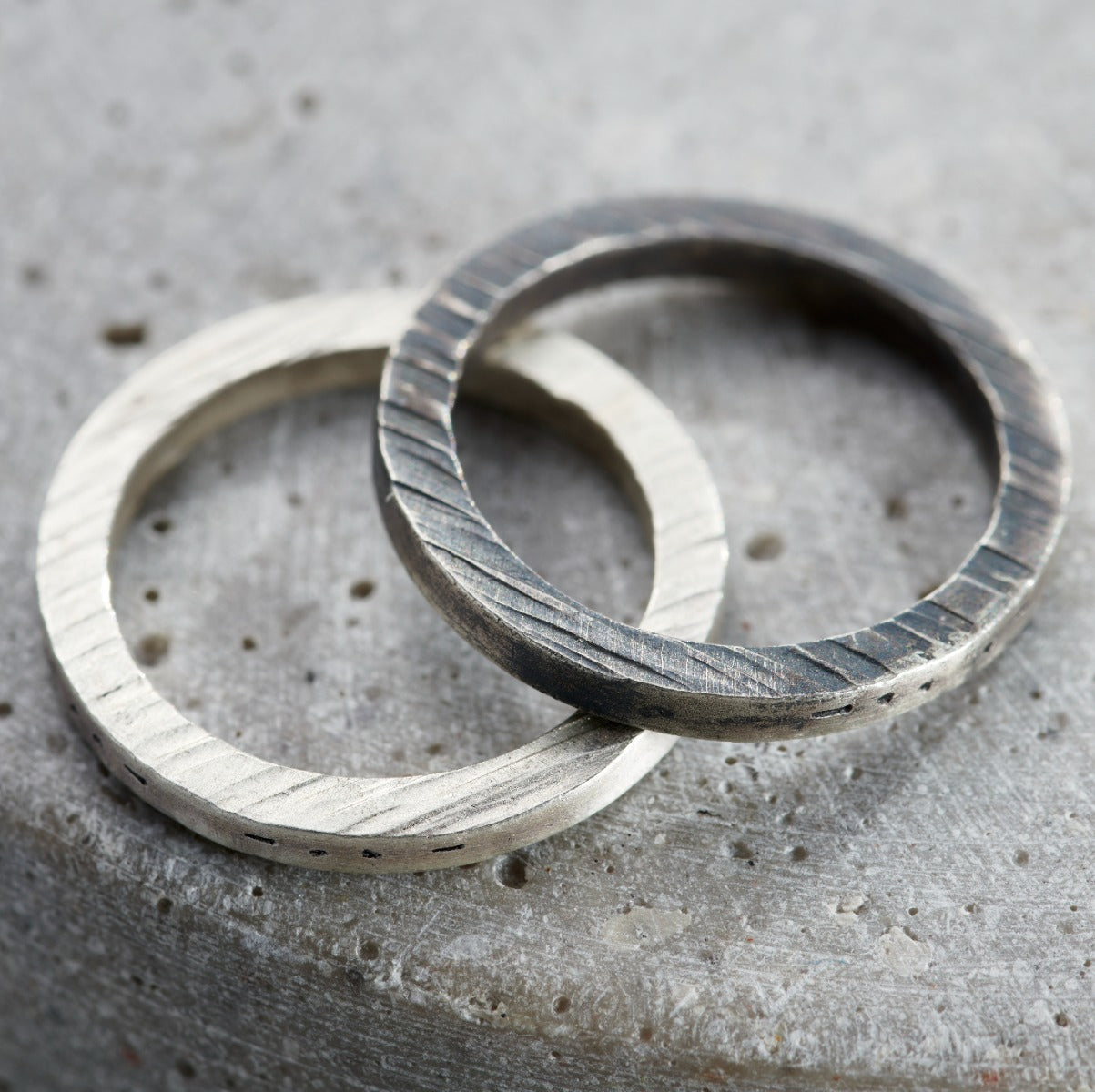 Hammered Personalised Morse Code Ring