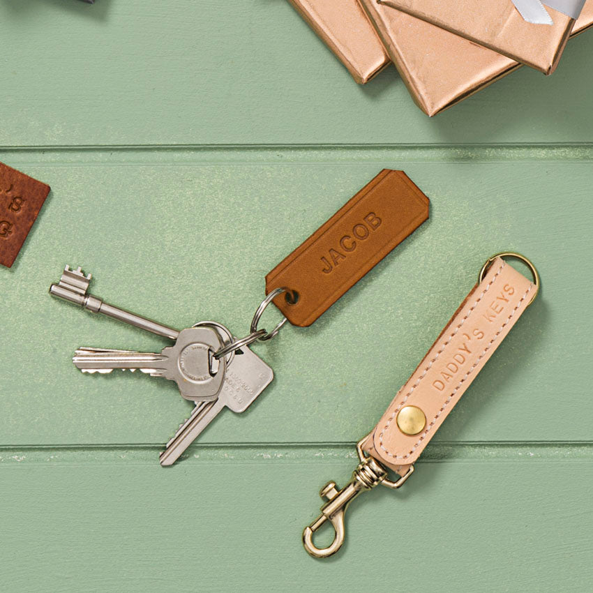 Personalised Embossed Leather Keyring