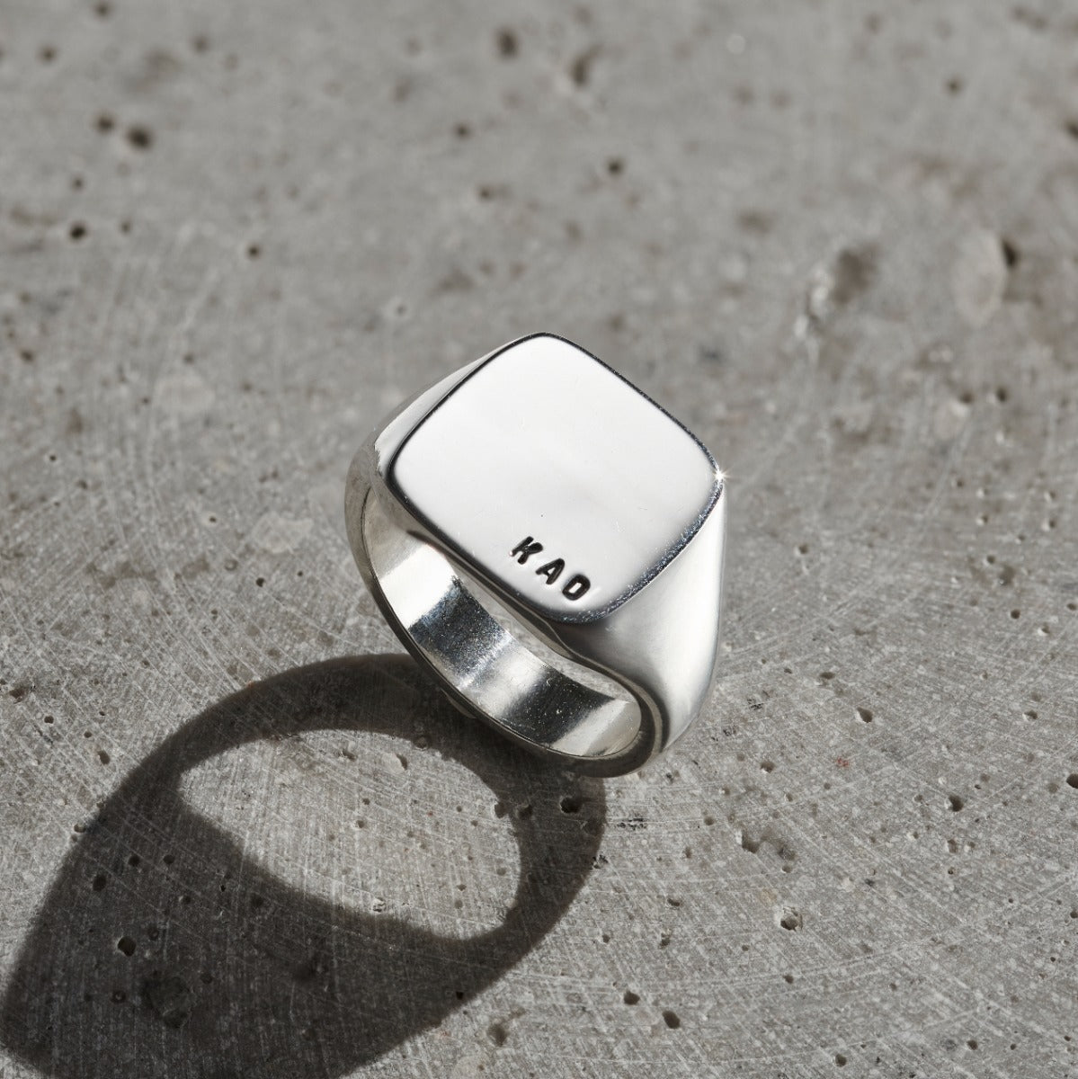 Men's Chunky Square Initial Signet Ring