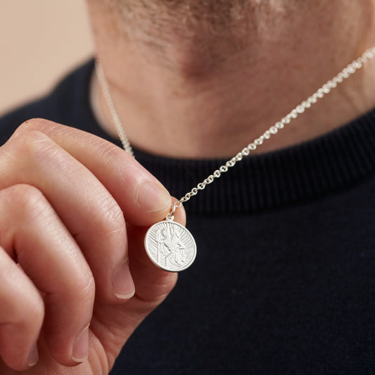 Personalised Mens St Christopher Necklace