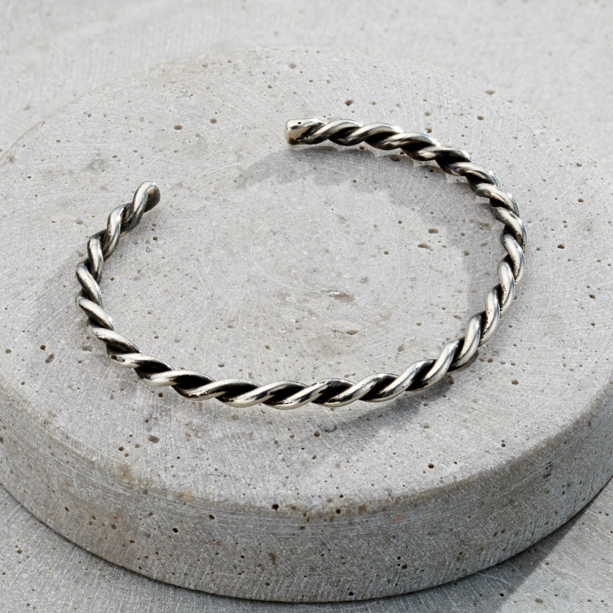 Men's Twisted Oxidised Silver Cuff