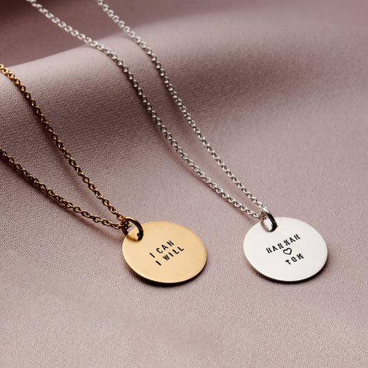 Personalised Message Disc Necklace