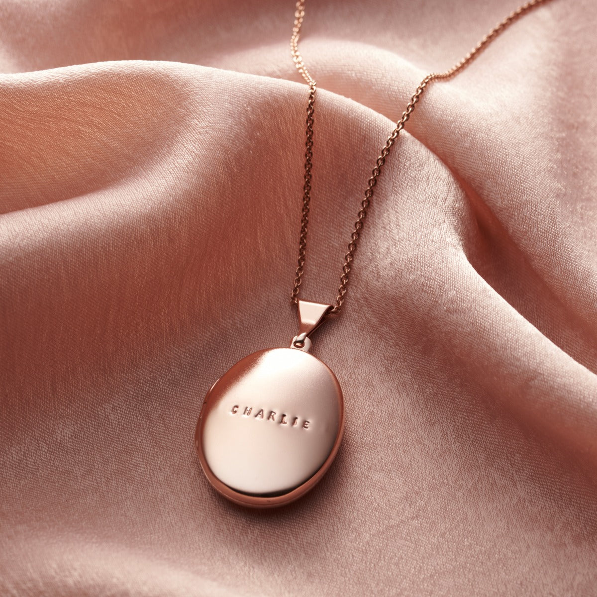 Personalised Oval Locket Necklace