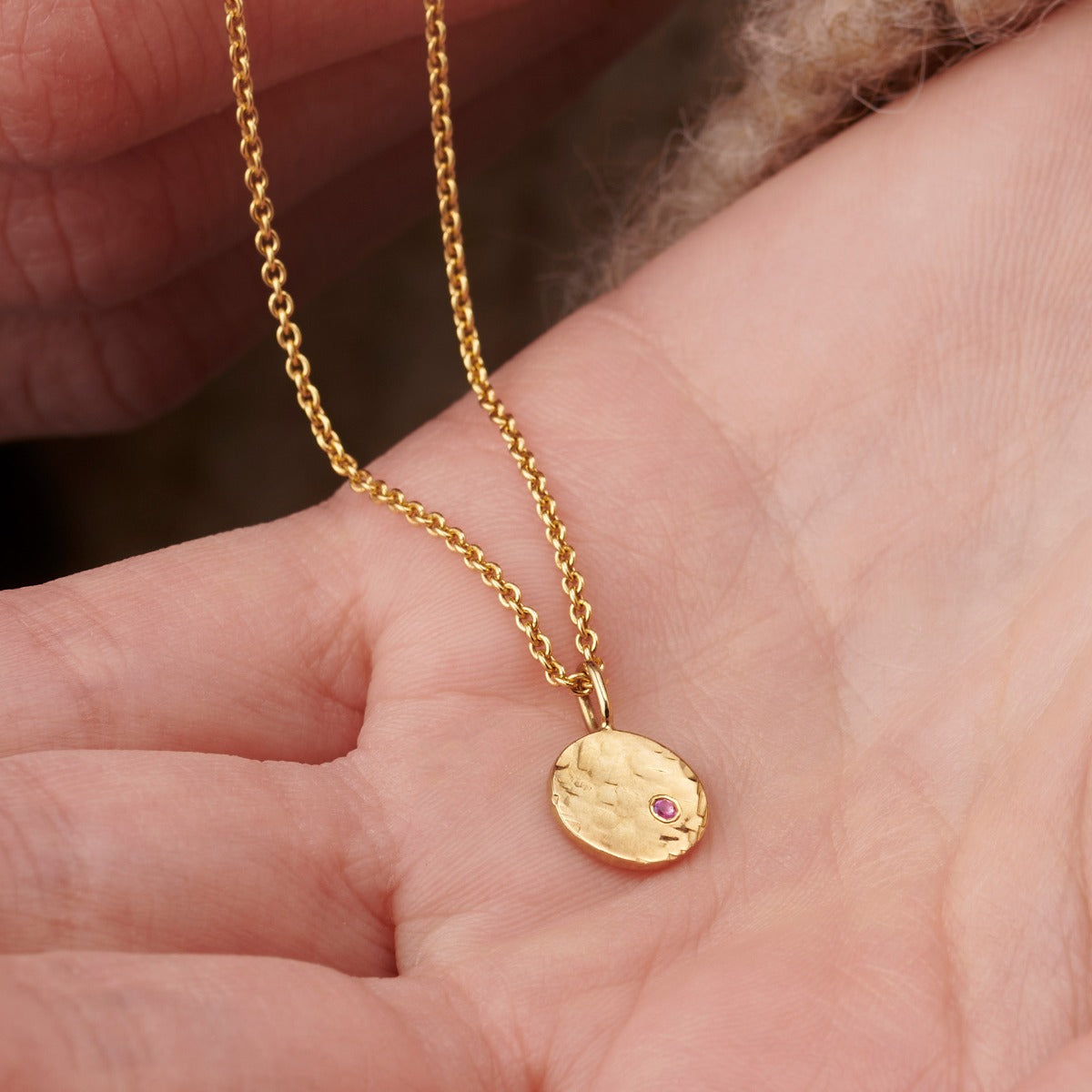 9ct Gold Mini Confetti Birthstone Disc Necklace