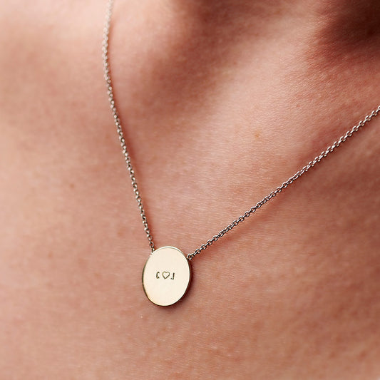 Personalised 9ct Gold Message Disc Necklace