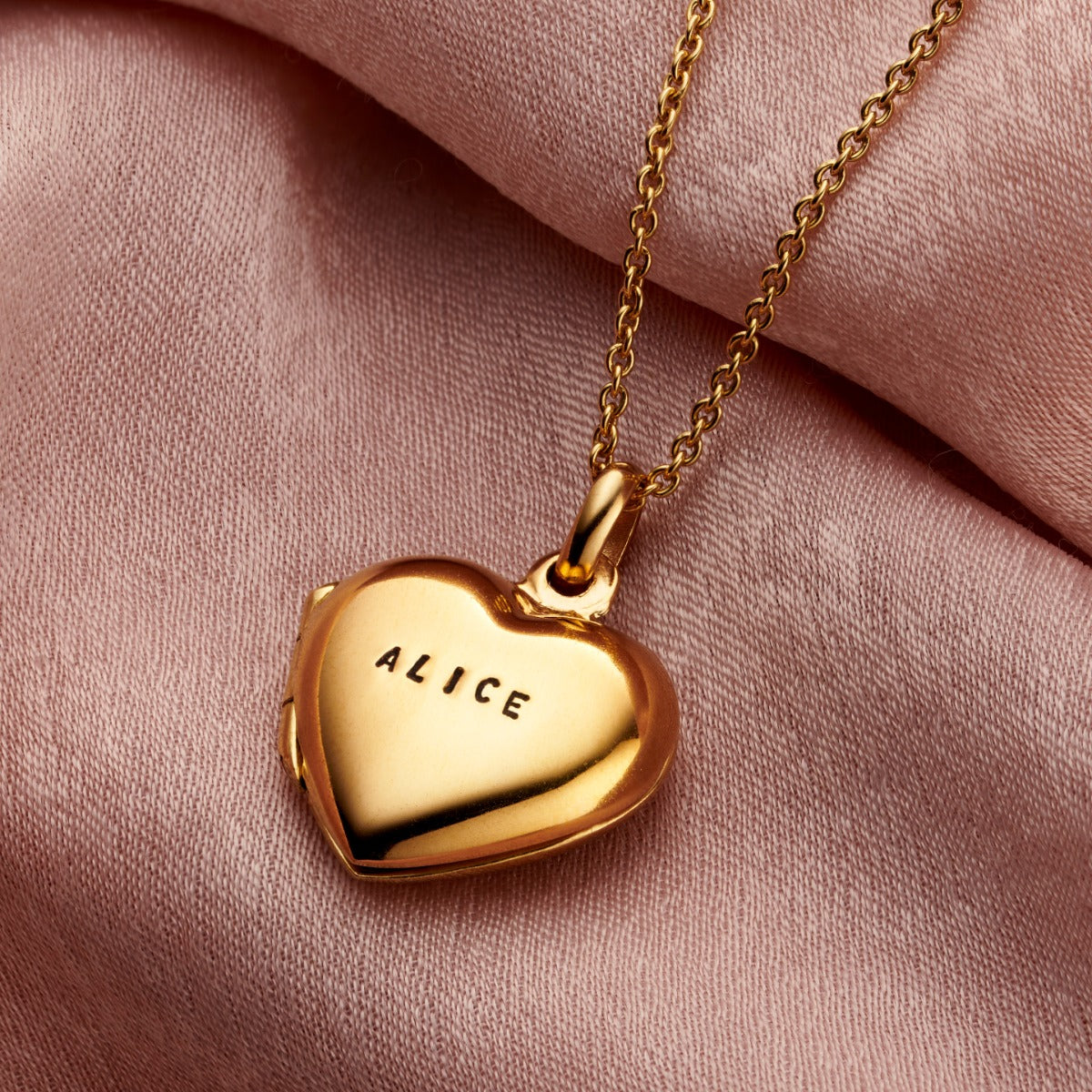 Small Personalised Heart Locket Necklace