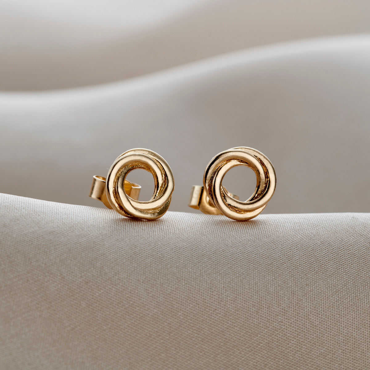 9ct Gold Russian Ring Stud Earrings