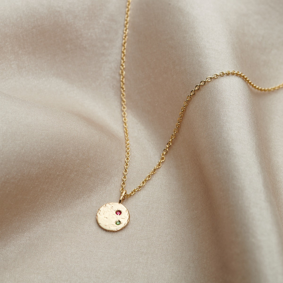 9ct Gold Mini Confetti Birthstone Disc Necklace