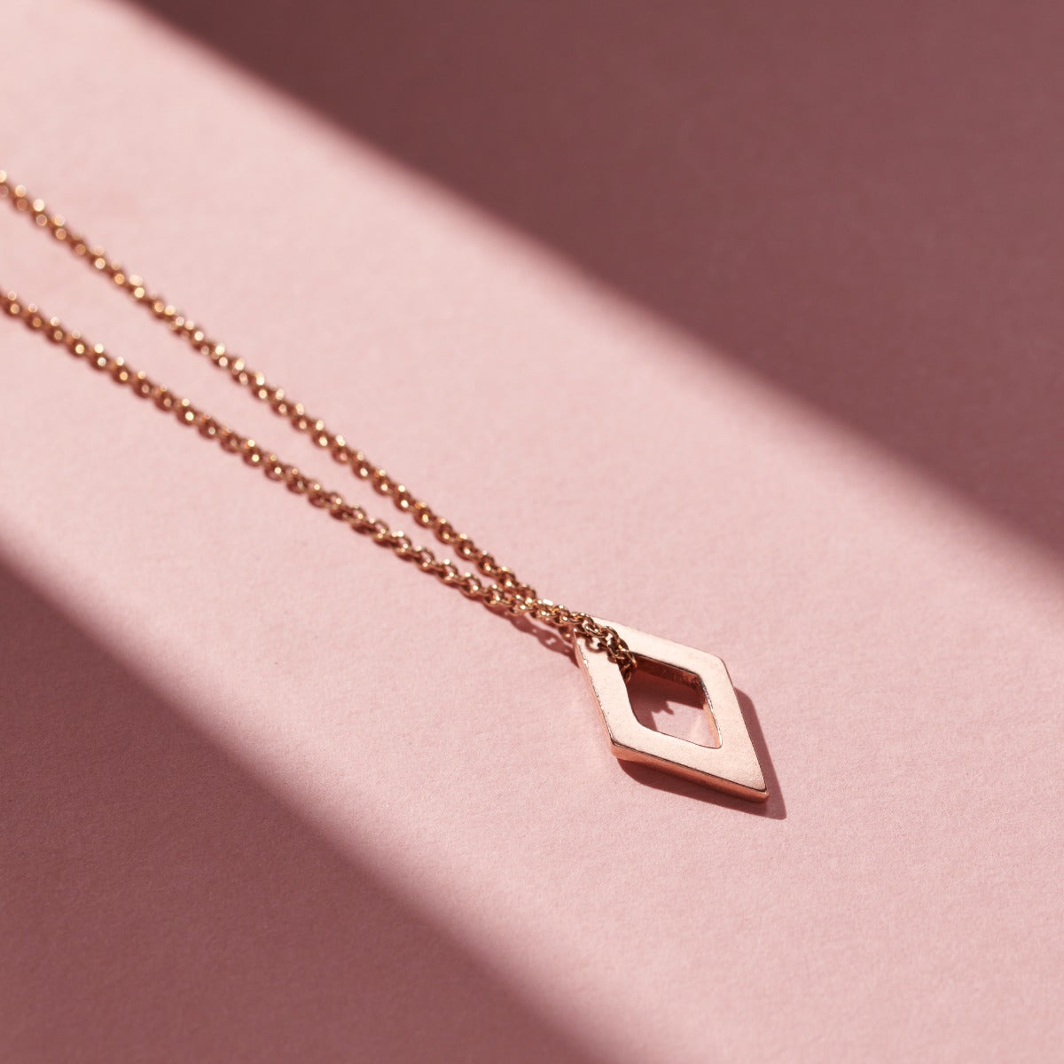 Personalised Geometric Mini Open Rhombus Necklace