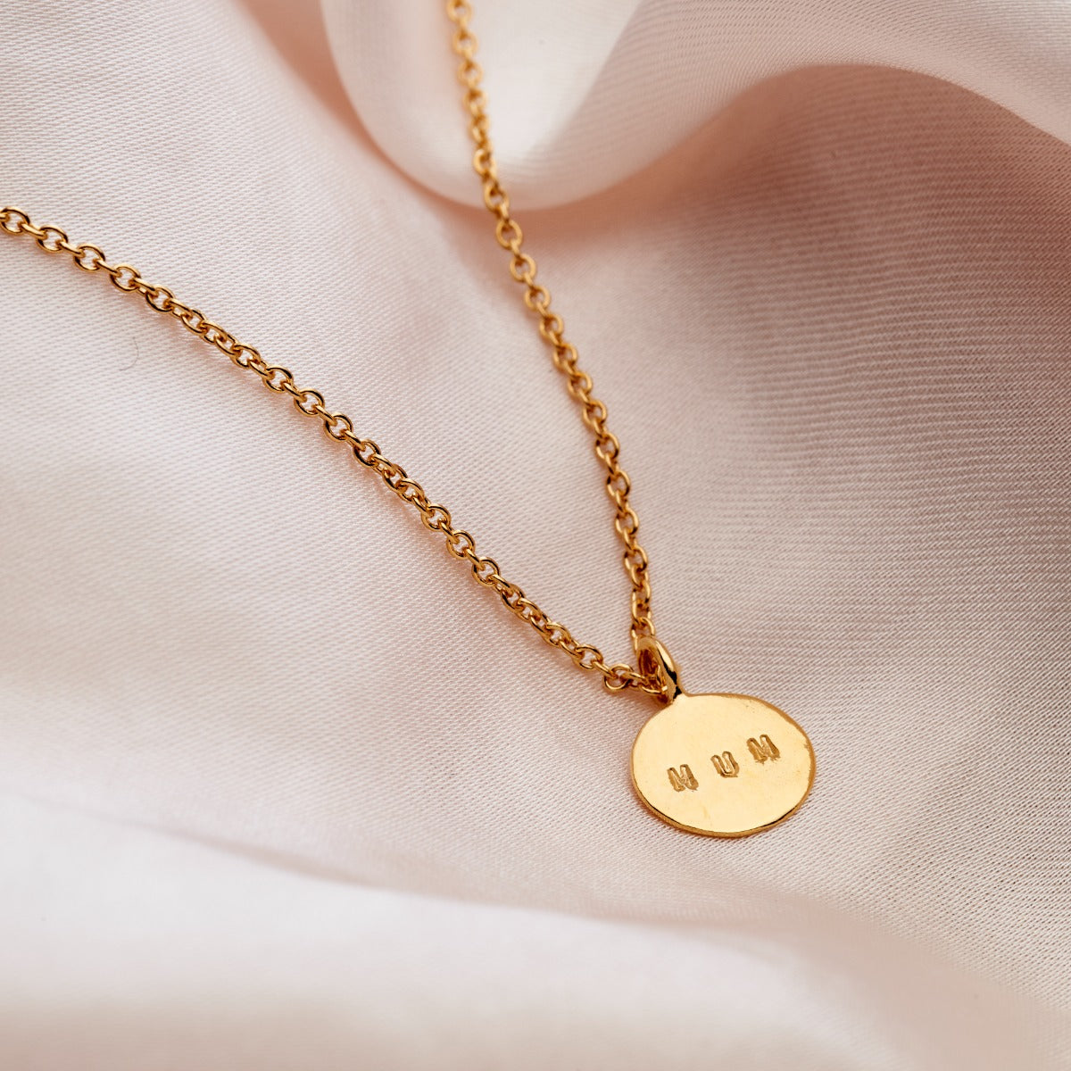 Personalised Mini Hammered Disc Necklace