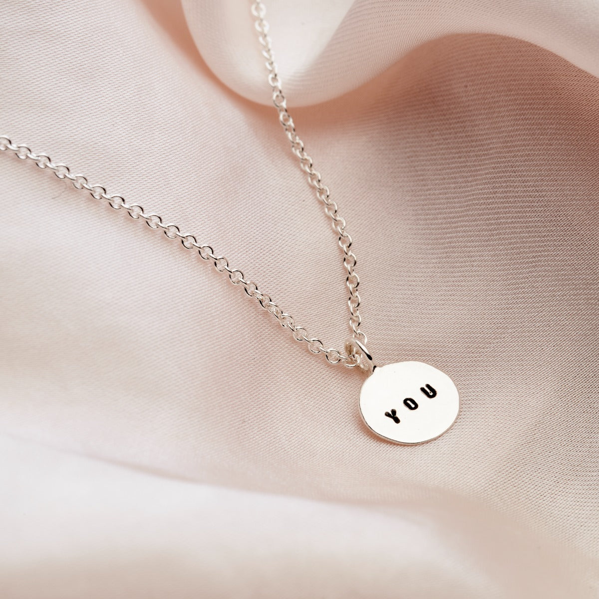 Personalised Mini Hammered Disc Necklace