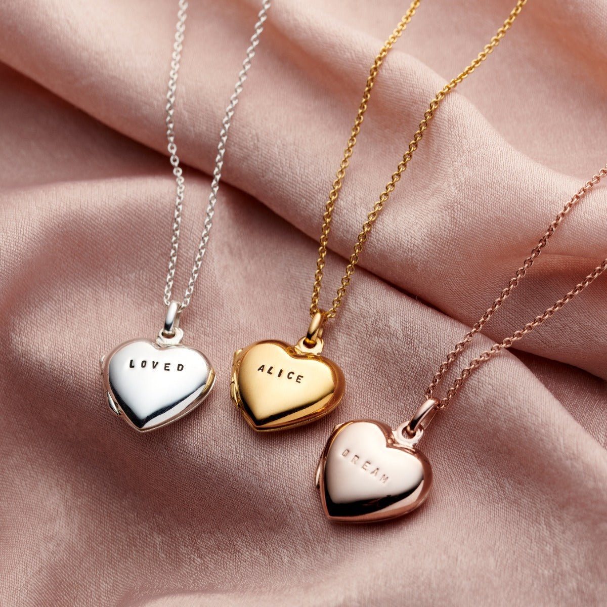 Small Personalised Heart Locket Necklace