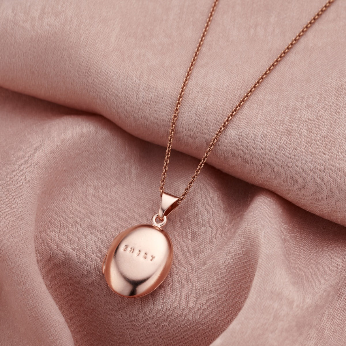 Small Personalised Oval Locket Necklace