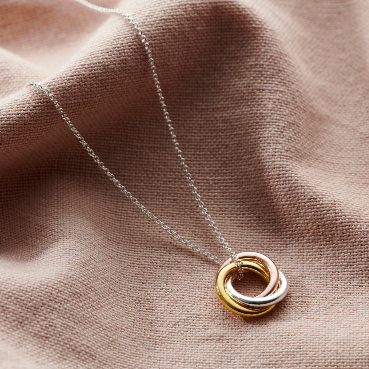 Personalised Textured Mixed Gold Mini Russian Ring Necklace