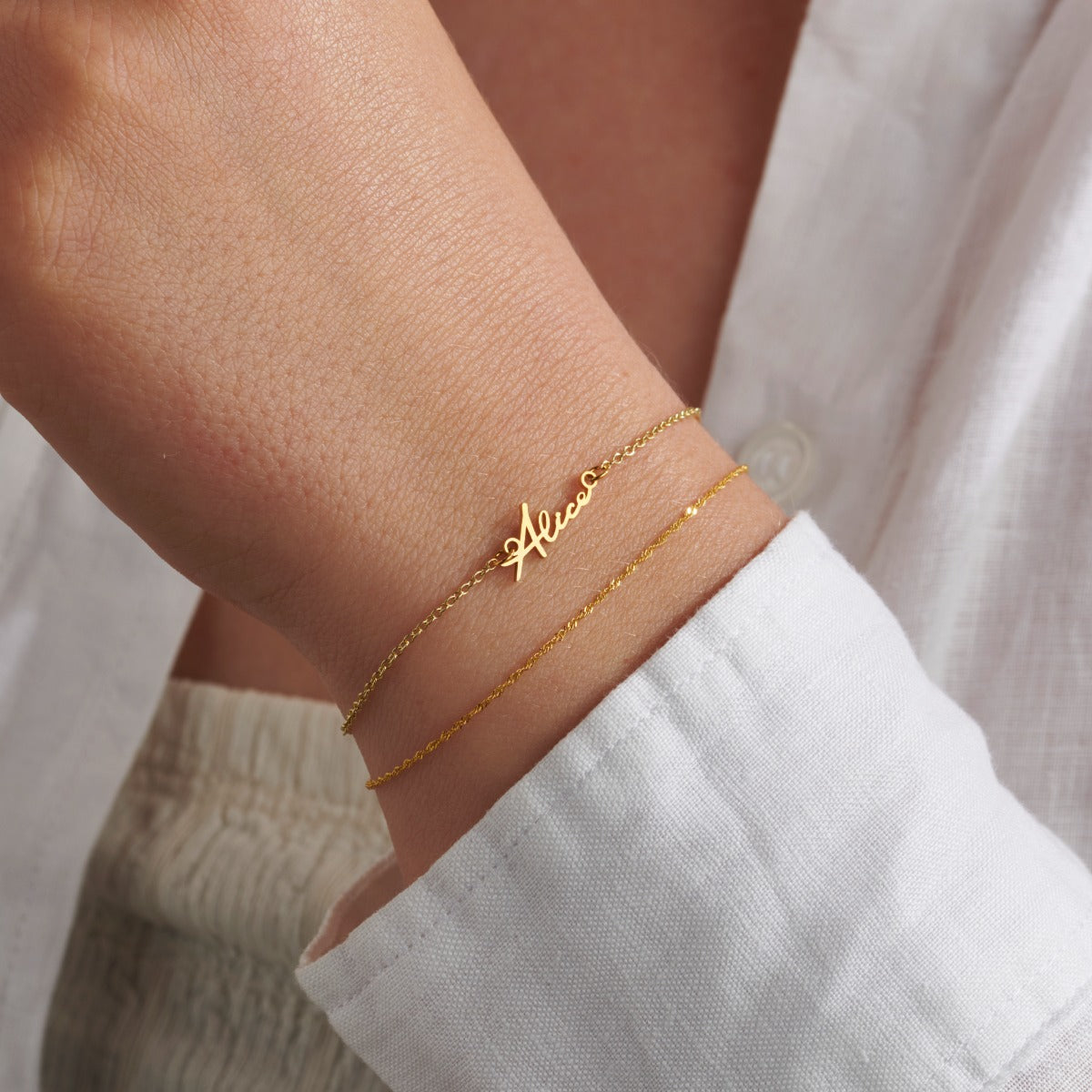 Petite Script Name Bracelet